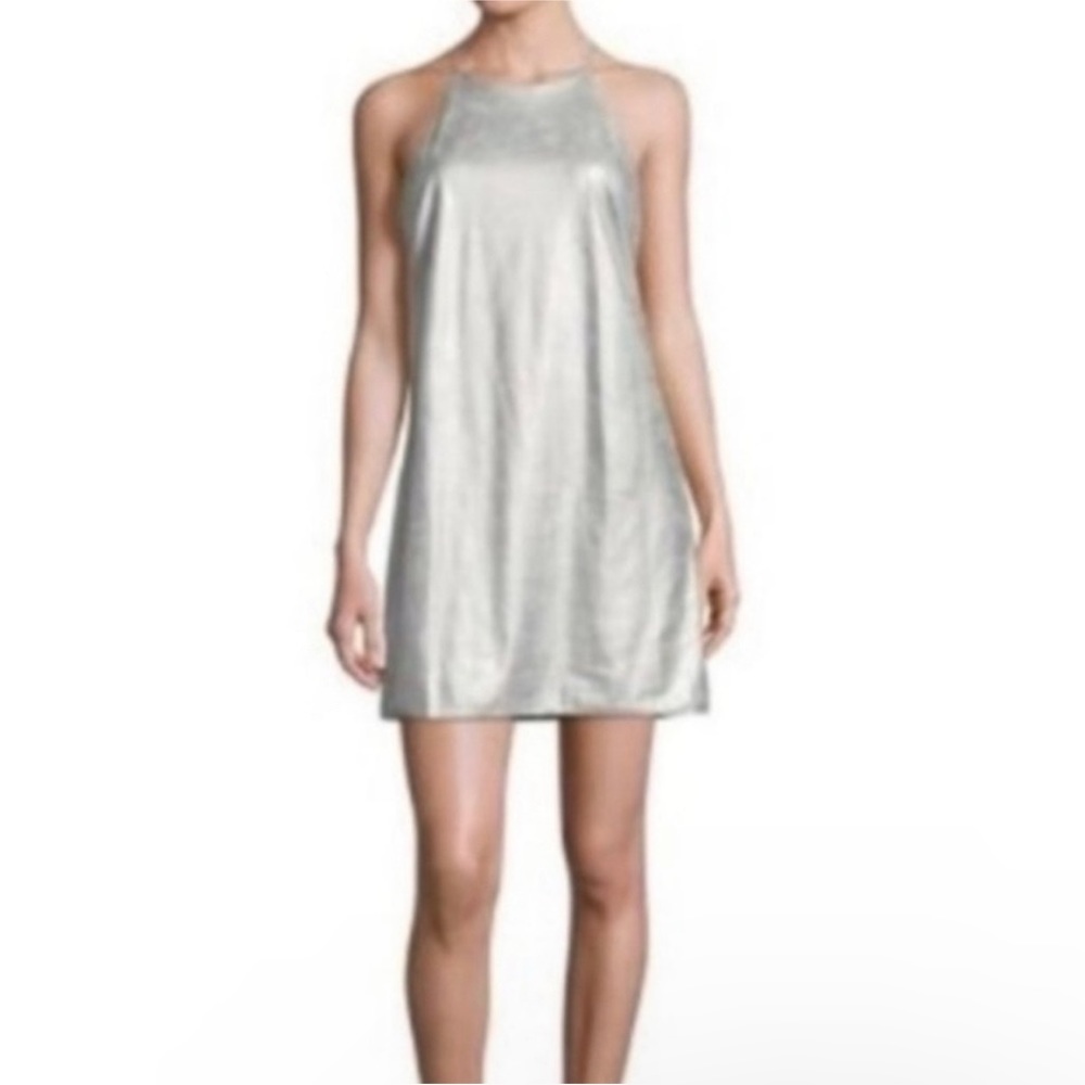Silver suede dress